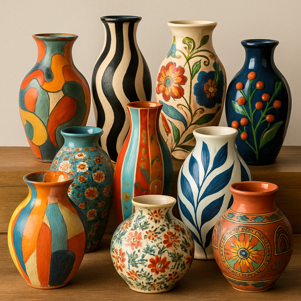 Unique decorative vases with artistic designs