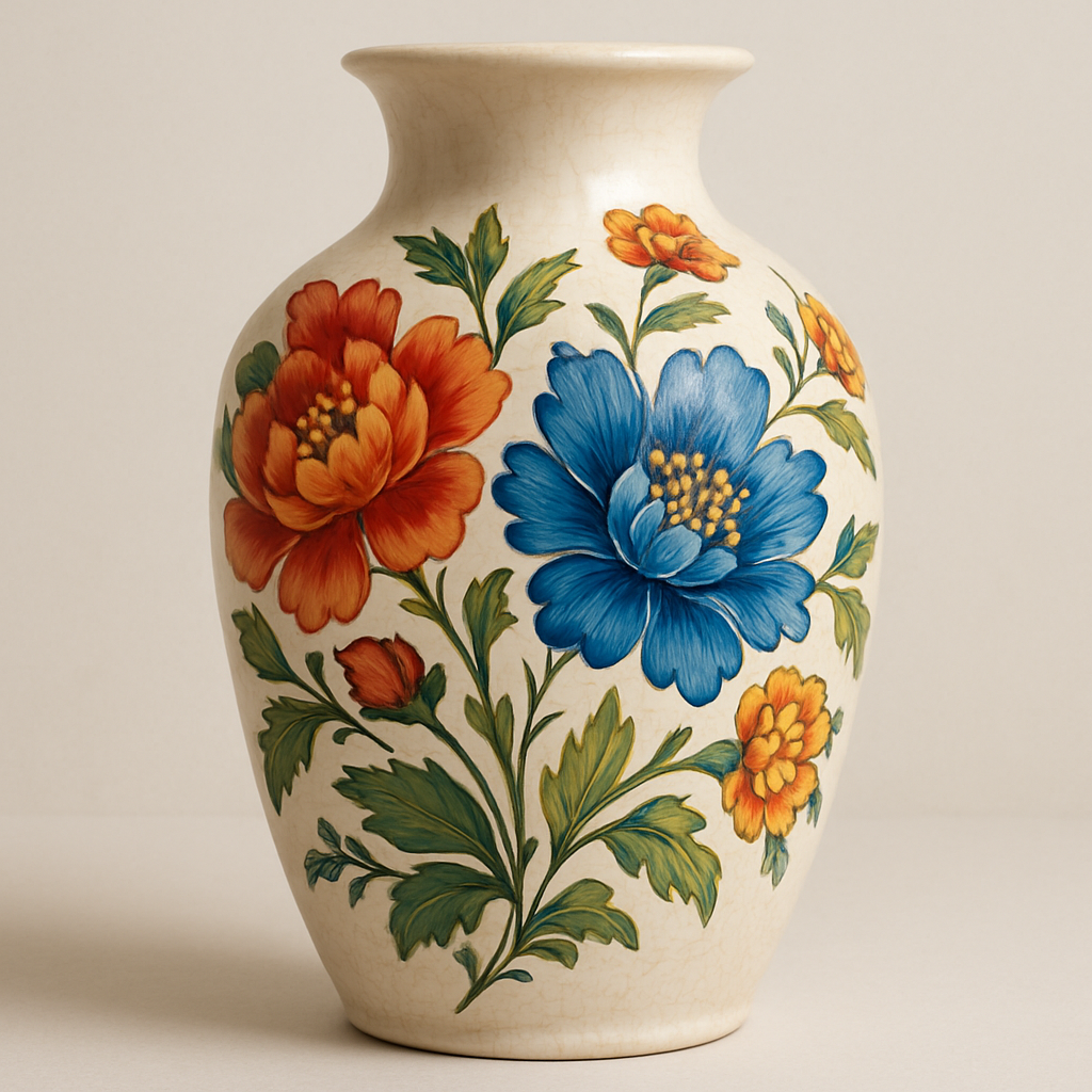 Elegant ceramic vase with floral design
