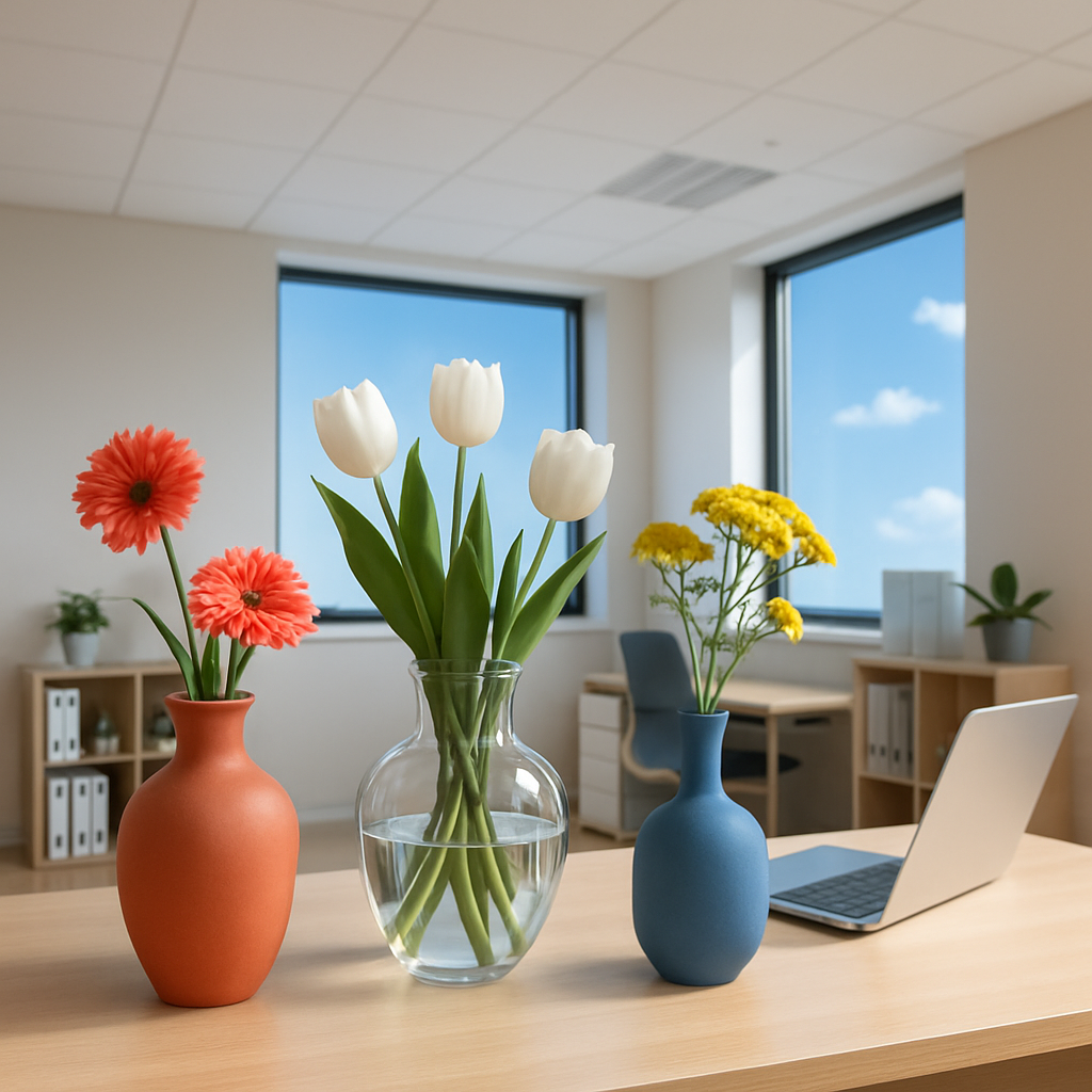 Office Space with Vases